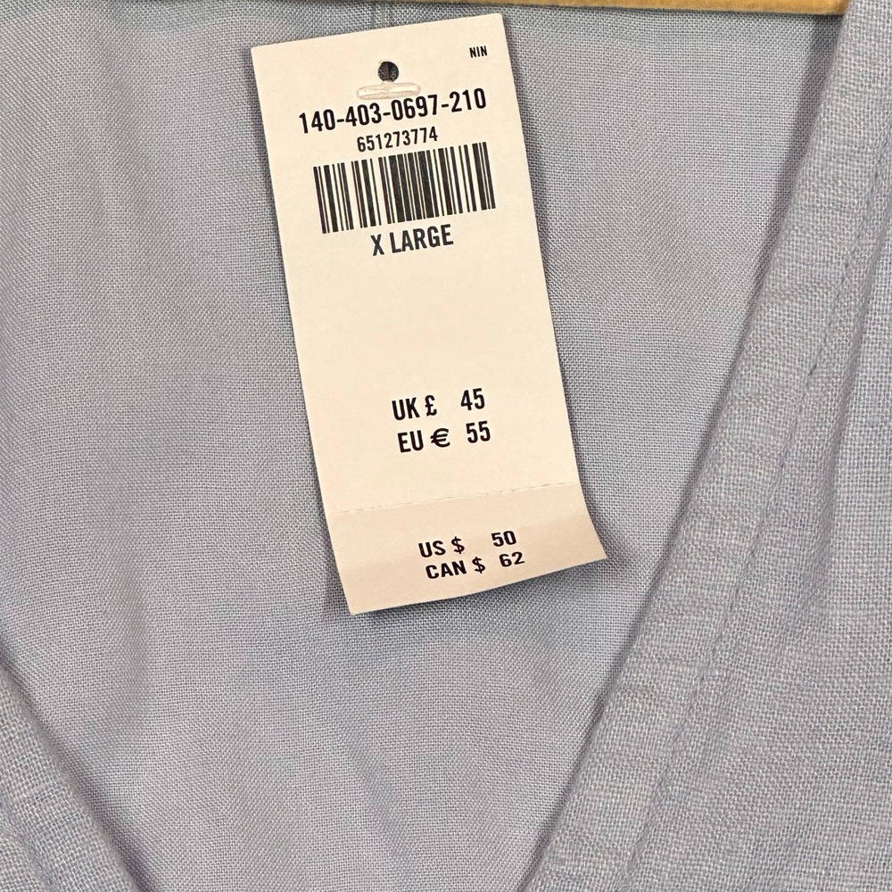 Abercrombie & Fitch Women's XL Tie Front Top Blouse Blue Short Sleeve - Picture 5 of 6